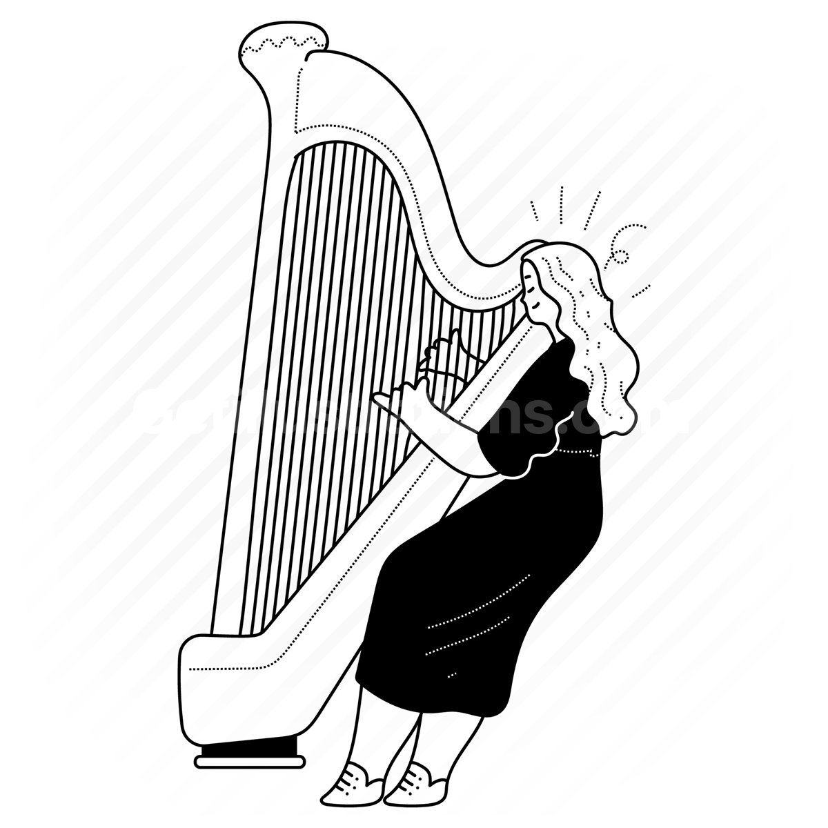 harp, musical, instrument, live, performance, entertainment, entertainer, classical, woman